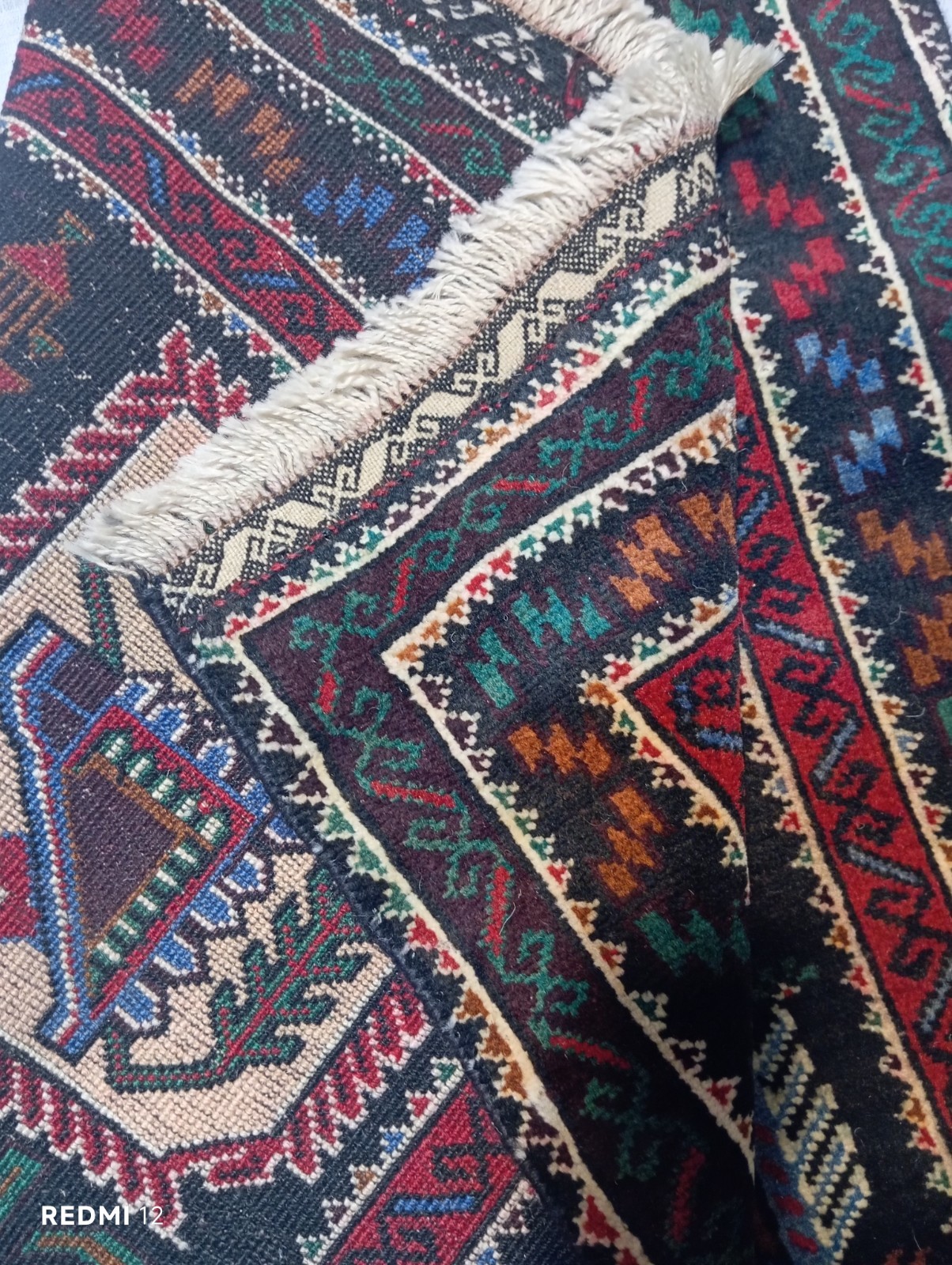 Afghani Handmade Adraskani Wool Rug – Herat, Afghanistan | 2.33 x 1.21 ft | Trad gallery