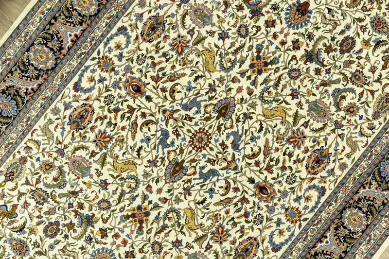 Luxury Caucasian Oriental Rug 14x19 Hand-Knotted Wool – Ivory Collector Heirloom gallery