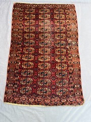 3’1 x 4’9 ft Antique 1900s Turkmen Tekke Ersari Rug Low Pile Distressed Old Rug