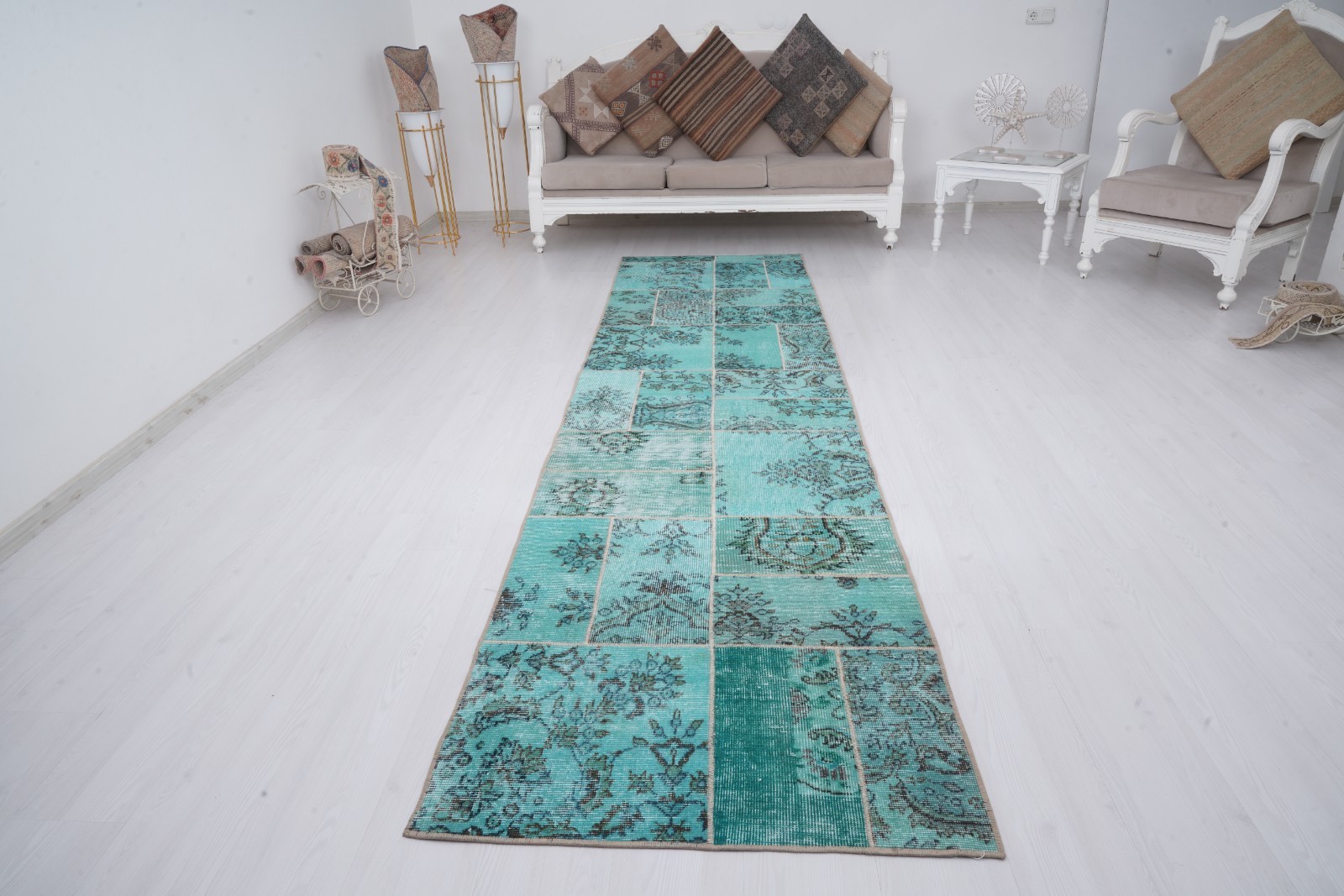 3x12 Turkish Runner Long Vintage Rug Oushak Muted Organic Carpet Wool Runner,263 gallery