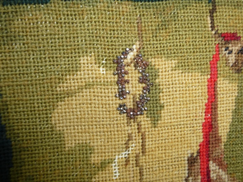 Large Hand-Embroidered Picture in Frame Dated 1843 NK-6963 gallery