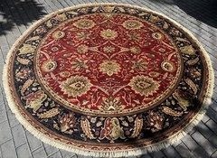 VTG Oriental Persiene Classic Mahal Design Fine Hand Kotted Round Rug 8.2 X 8.2