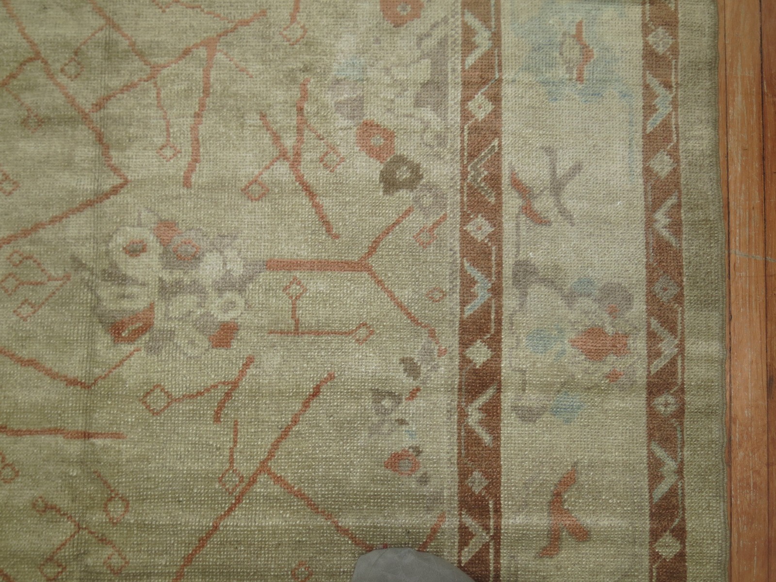 Modern Unbelievable Square Turkish Oushak Ushak Rug 9'1''x9'10'' gallery