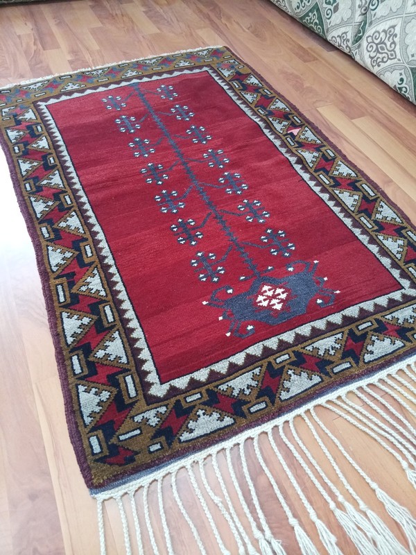 Tree of Life Antique Rug Blue Red Rare Rug Caucasian Special Product Rug 3x5 Sl gallery