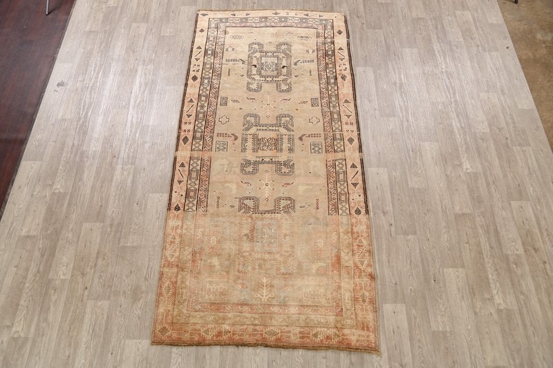 Muted Distressed Vintage 5x10 Geometric Tribal Area Rug Handmade Carpet gallery