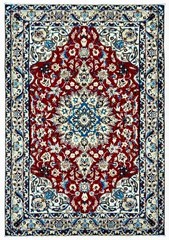 Hand Knotted Wool Oriental Rug Vintage Nain 4×6 Red Ivory Living Room Home Decor