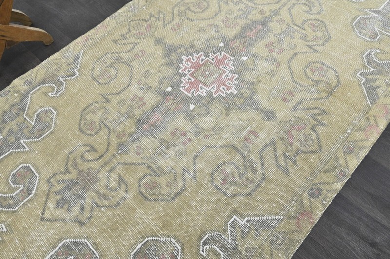 Oushak Turkish Vintage Rug 4x7 Kilim Rug Anatolian Handmade Boho Decor BEIGE gallery