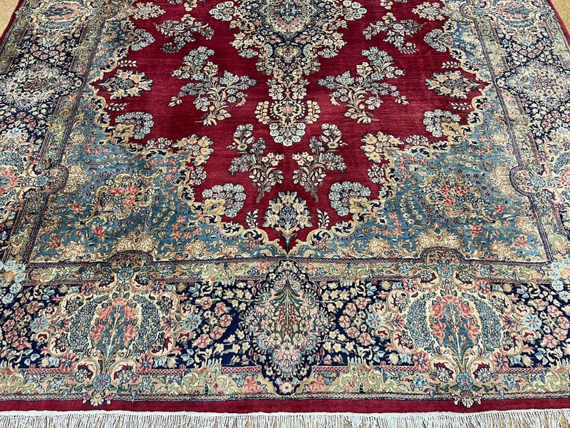 Vintage Lavar Kirman Hand Knotted Wool Oriental Area Rug Carpet 10x14 Red gallery
