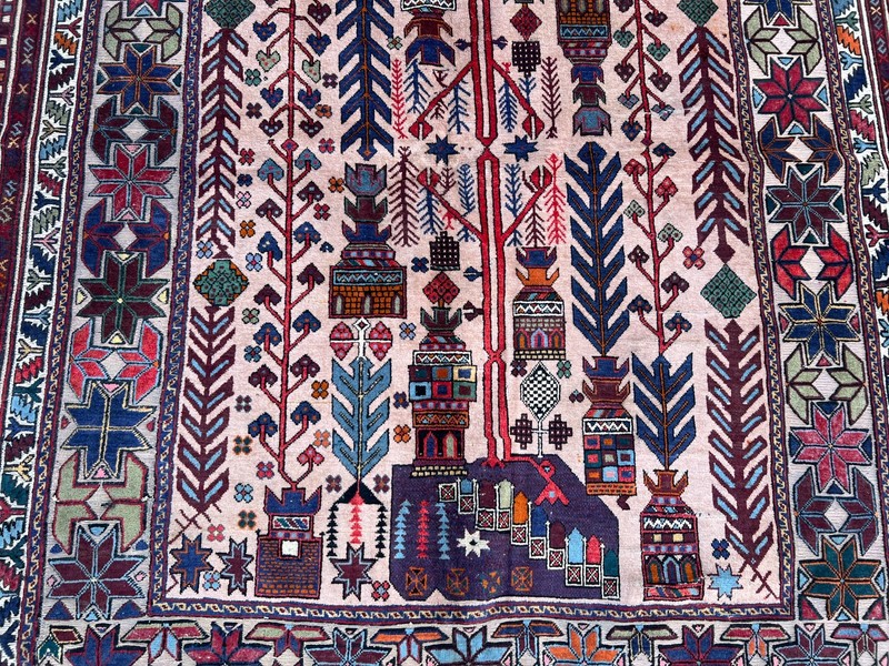 7x9 Vintage Afghan Baluchi Rug, Handknotted Soft Wool Tribal oriental Floor Rug gallery