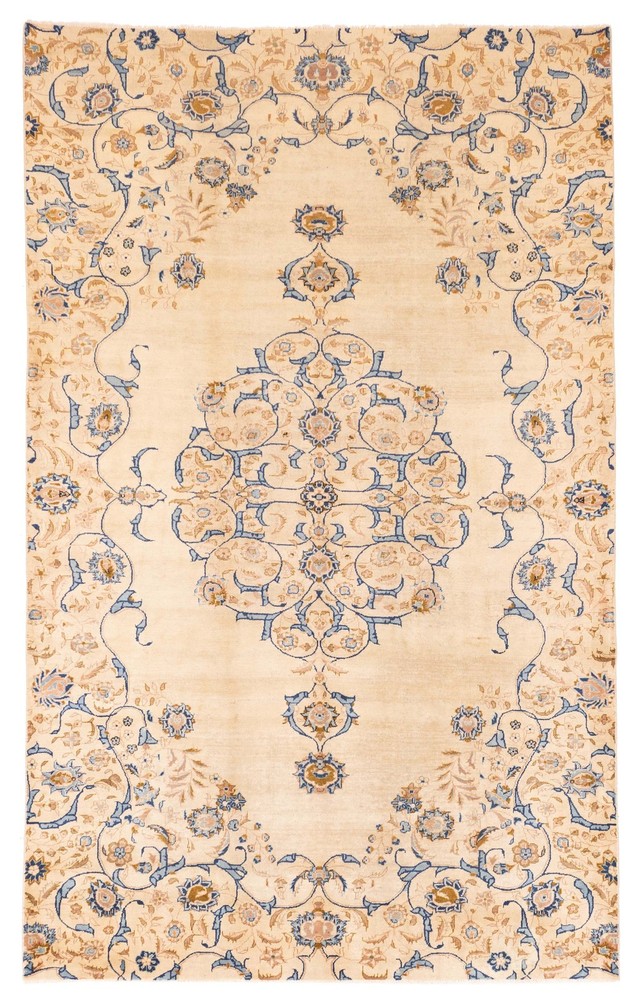 Vintage Traditional Hand-Knotted Area Rug 6'11" x 11'3" Oriental Wool Carpet