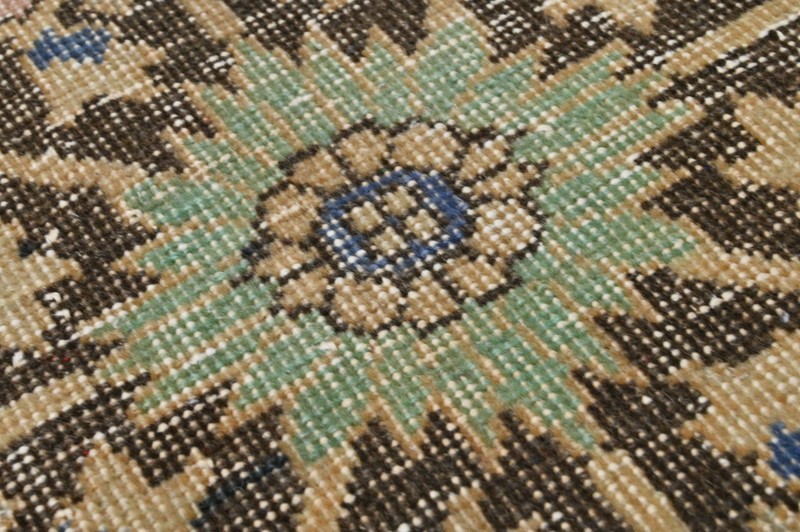 Vintage Turkish Runner Rug 2x13ft Wool Anatolian Handmade Hallway Oushak BEIGE gallery