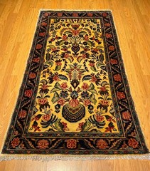 3 x 6 Handmade Fine Quality One Of A Kind Pictorial Rug . Natural Dye Soft Wool