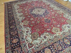 10×13 10×14 semi-Antique Kashaan Oriental Area Rug wool Red Navy Blue Green