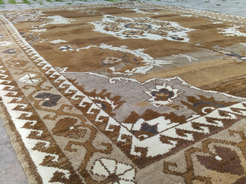Vintage 1950-1960's Wool Pile Ushak Rug 6' x 9' gallery