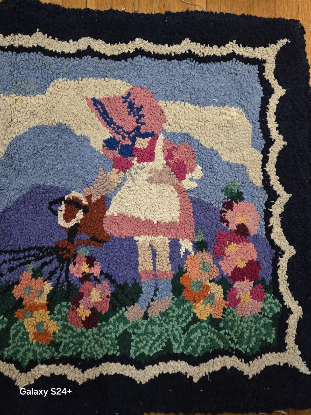 Vintage American Hooked Rug 48x32 Bright And Vibrant Colors... Nursery Ryme gallery