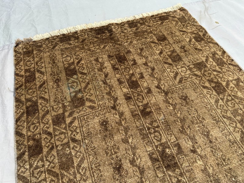 2'9 x 4'2 ft Vintage Afghan Hand Knotted Wool Rug, Tribal Oriental Faded Carpet gallery