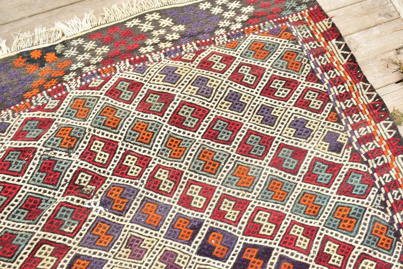 Turkish Kilim Rug 58''x76'' Handwoven 4x6 Sivas Cicim Kilim 150x195cm Jajim Rug gallery