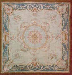 23’x23′ Late 19th Century Antique Square French Savonnerie Wool Pile Carpet Rug