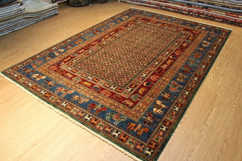 _HAND-MADE_RUG_FINE-QUALITY_ 10X7 FT. Gabba Design Natural Wool Pictorial Rug gallery