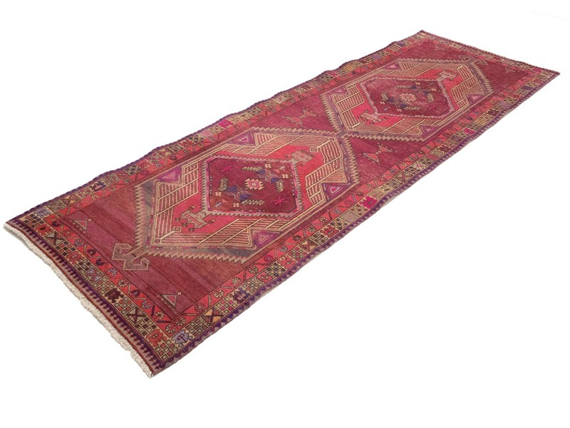 Vintage Handmade Wool Oriental Runner Rug 4X11 ft Geometric Tribal Style Carpet gallery