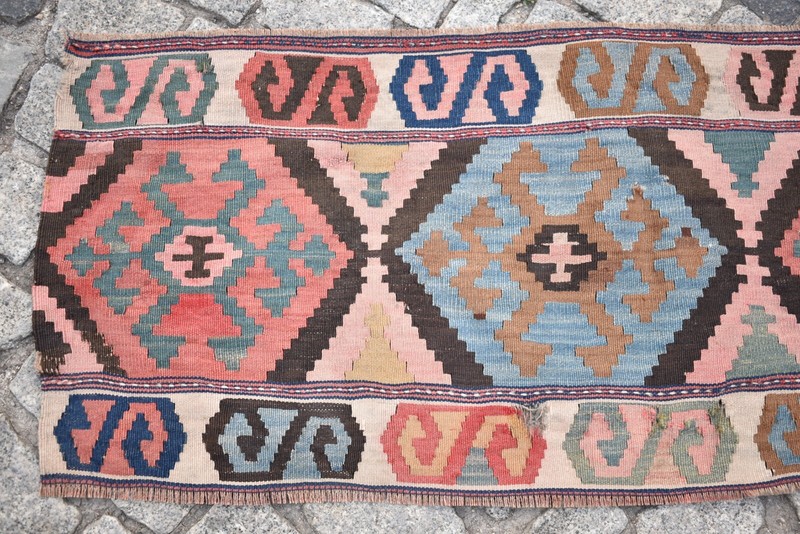 Fabulous Antique Caucasian Mafrash Panel Kazak Kilim Collector Item Kilim Panel gallery