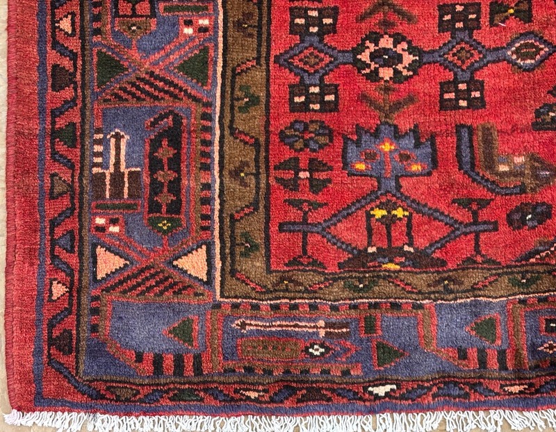 Vintage Zanjan Tribal Geometric Hand Knotted Wool Oriental Rug Black 5x7 Area gallery