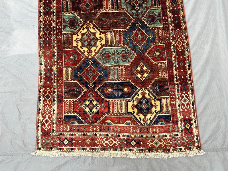 COLLECTORS' ITEM Vintage Stunning Natural Vegetable Dye Fine Quality Shirvan Rug gallery