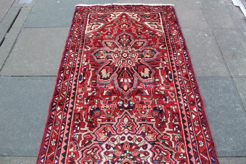 Vintage Hand Made Traditional Oriental Wool Red Long Runner 319x104cm gallery