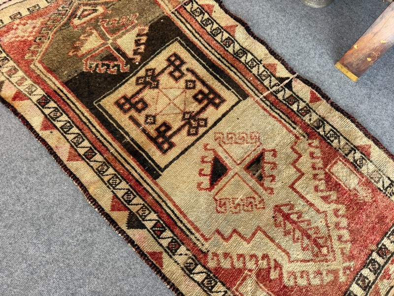 Runner Vintage Rug | Turkish Hand-Knotted Wool Tribal Geometric Accent 2.7x4.9 gallery