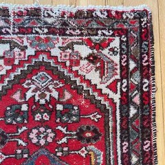 Vintage Rug 2′ 4 x 3′ 11 White Hand Knotted Farmhouse Oriental Rug