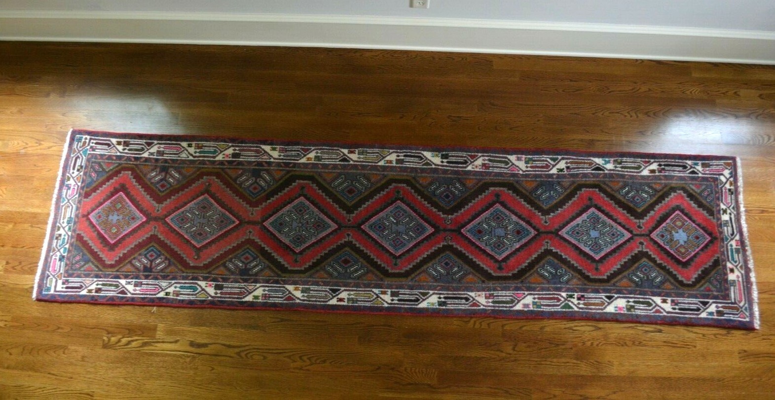 Multicolor 2'6" x 10' Hand Knotted Tribal Runner Rug gallery