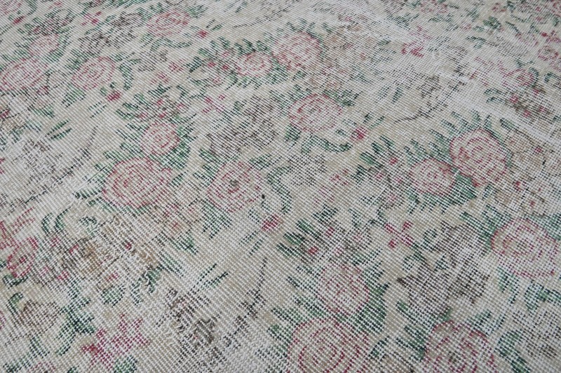 Vintage Turkish Oushak Rug, Beige 5x8 ft, Handmade Wool, Bohemian Anatolian gallery