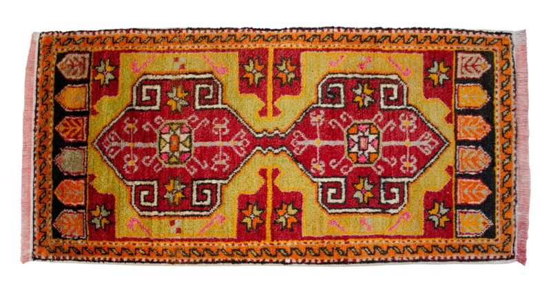 Vintage Turkish Small Rug 1'8" x 3'4" Hand Knotted Doormat Entry Kitchen Rug gallery
