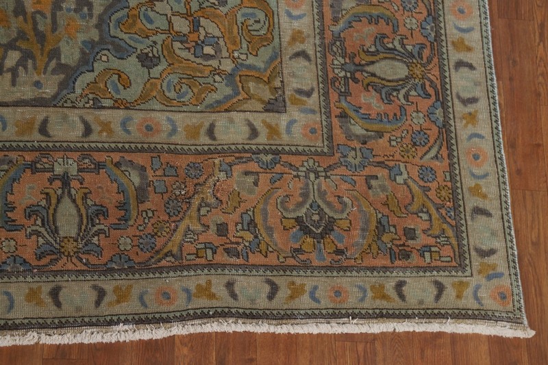 Distressed Over-Dyed Area Rug 10x13 Traditional Handmade Wool for Living Room gallery