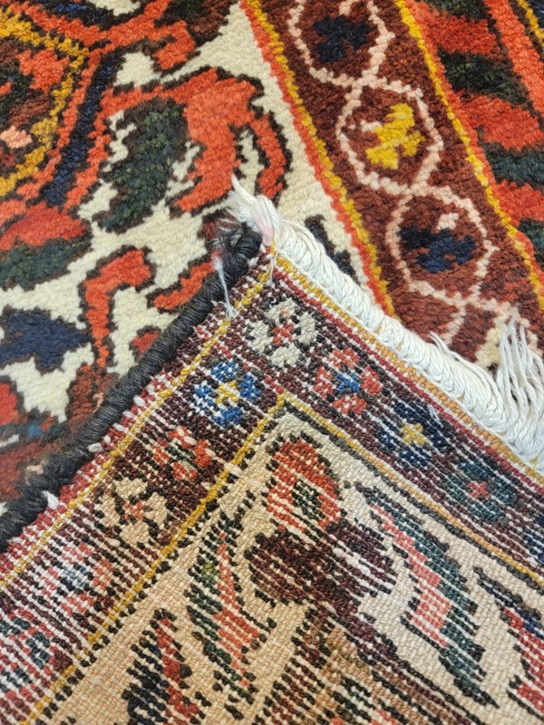 Antique Oriental Hand-Knotted Wool Area Rug Rust/Ivory/Blue/Green 6'10" x 10'4" gallery