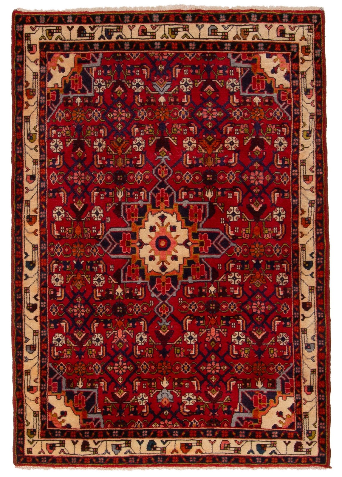 Vintage 3'7" x 5'1" Traditional Hand Knotted Vegetable Dye Wool Area Rug gallery