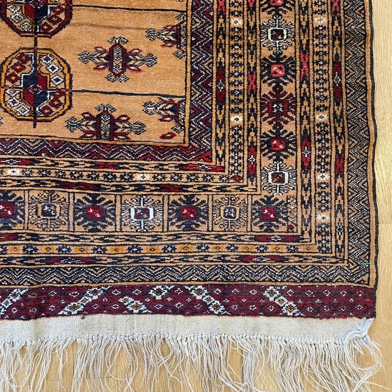 Vintage Rug 3' x 4' 7 Hand Knotted Turkoman Gold Prayer Oriental Rug gallery