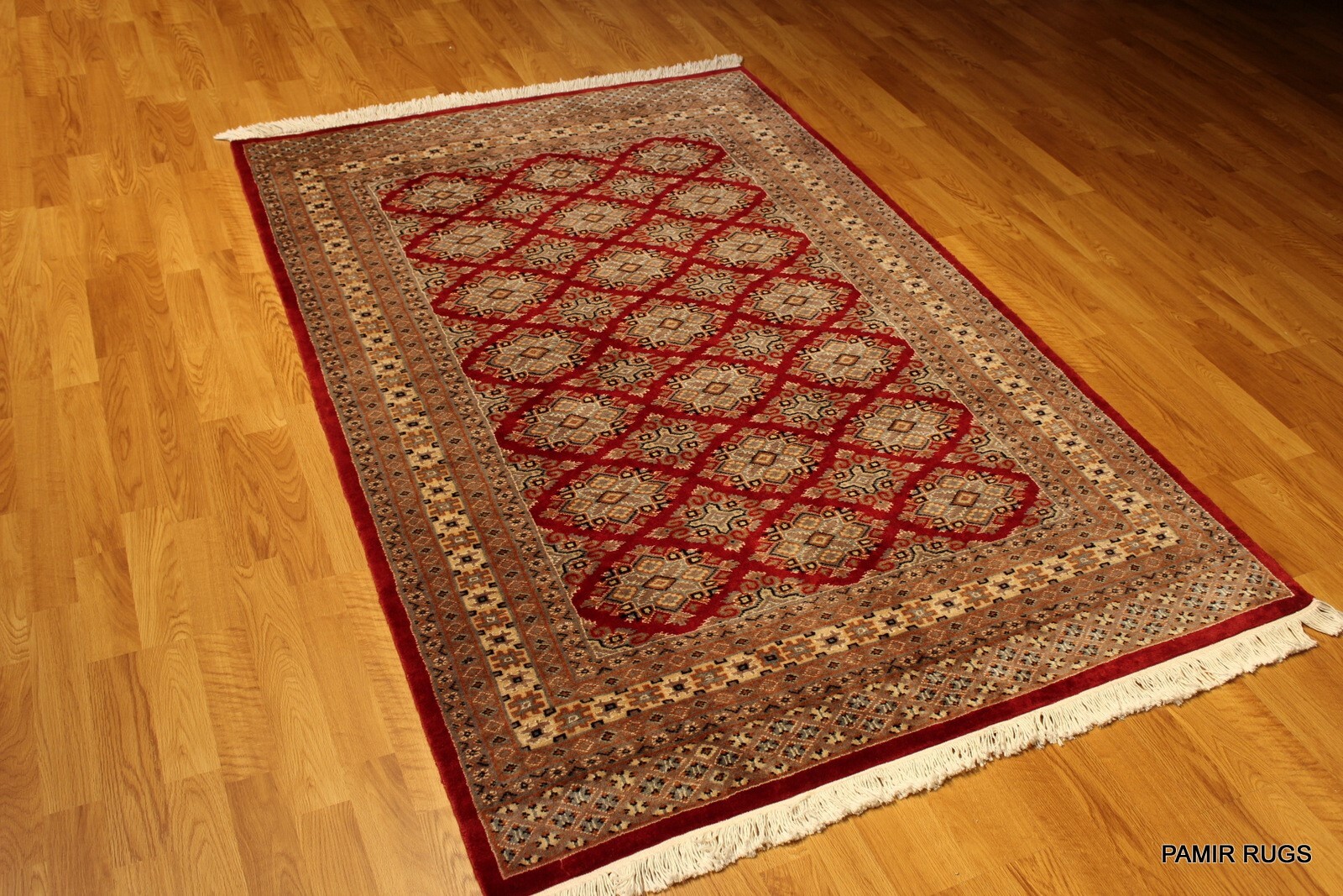 _HAND_MADE_4 X 6 FT. Bukhara Turkmen New 100% natural wool fine weave red *RUG* gallery
