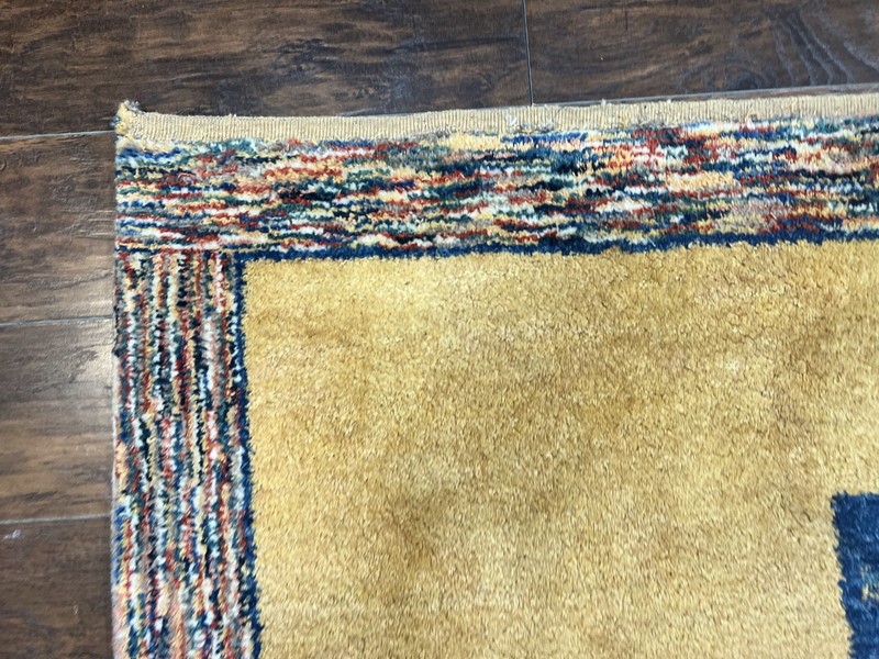 Indo Gabbeh Rug 3.7 x 5, Tribal Rug, Boho Rug, Wool Handmade Carpet gallery