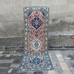 3×10 Persian Style old runner rug 3.44 x 9.51 ft Vintage 105 x 290 cm