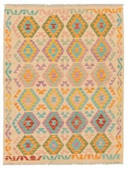 Vintage Hand Woven Area Rug 4’8″ x 6’7″ Traditional Wool Oriental Carpet