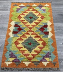 Vintage Kilim Traditional Hand Made Oriental Wool Kilim 3ftx1ft11inc 95cmx63cm