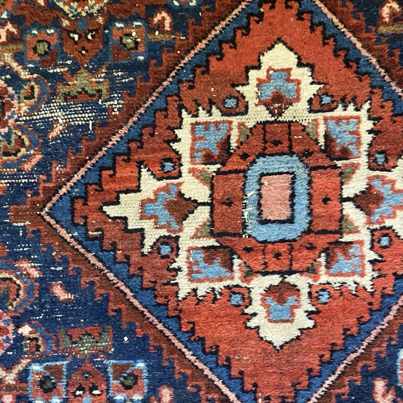 Vintage Rug 3' 5 x 4' 10 Blue Hand Knotted Farmhouse Oriental Rug gallery
