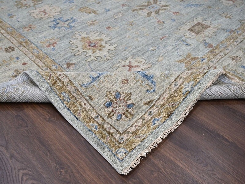 12'x 17'9" Space Gray, Hand Knotted Oushak Design, Soft Wool, Oversized Rug gallery