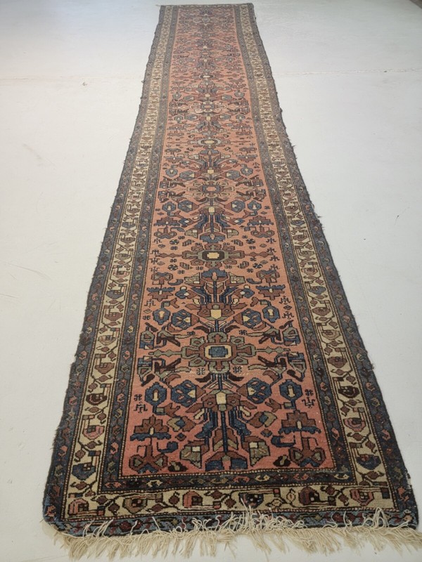 Antique Oriental Hand-Knotted Wool Runner Collectible Malayer Rust 2'10" x 16'3" gallery