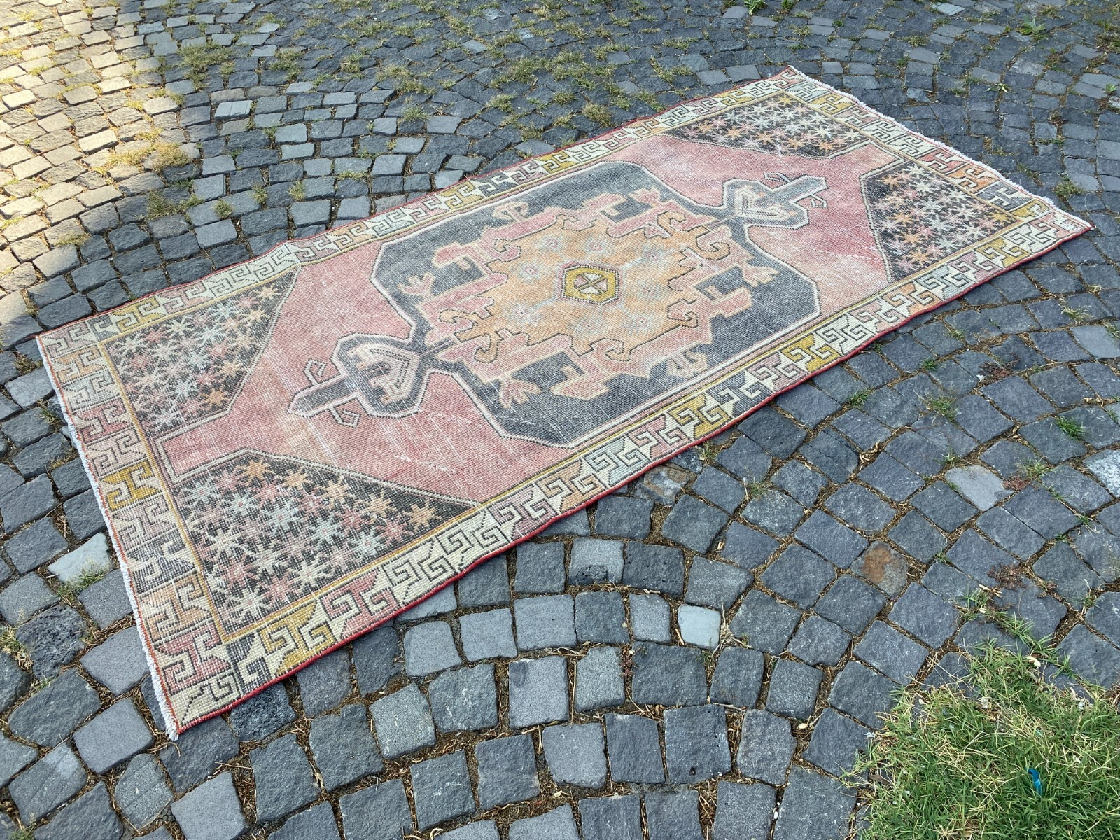 Wool rug, Area rug, Vintage rug, Turkish rug, Bohemian rug 3,9 x 8,3 ft gallery