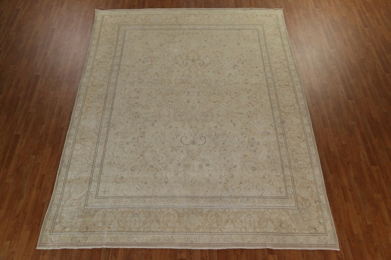 Muted Semi-Antique Traditional Area Rug 10x13 Evenly Low Pile Hand-knotted Wool gallery