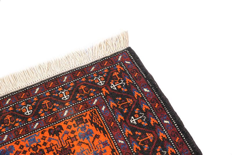 Tribal Antique Birds Afghan 3' 8" x 6' 7" Orange Hand Knotted Area Rug gallery