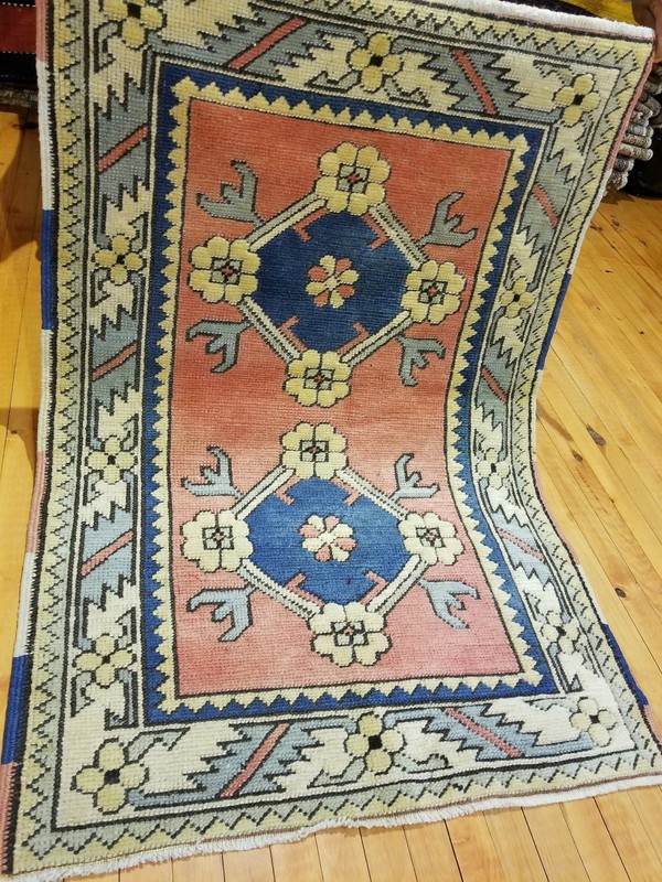 Vintage 1940-1950s Natural Dye Wool Pile Tribal Rug 2'9"×4' gallery