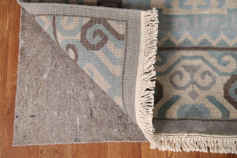 All-Over Savonnerie Geometric Area Rug 8x10 Indian Hand-made Living Room Carpet gallery